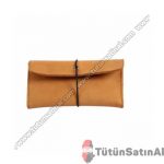 Deri Kese Orijinal Deri Tütün Kesesi - Turuncu