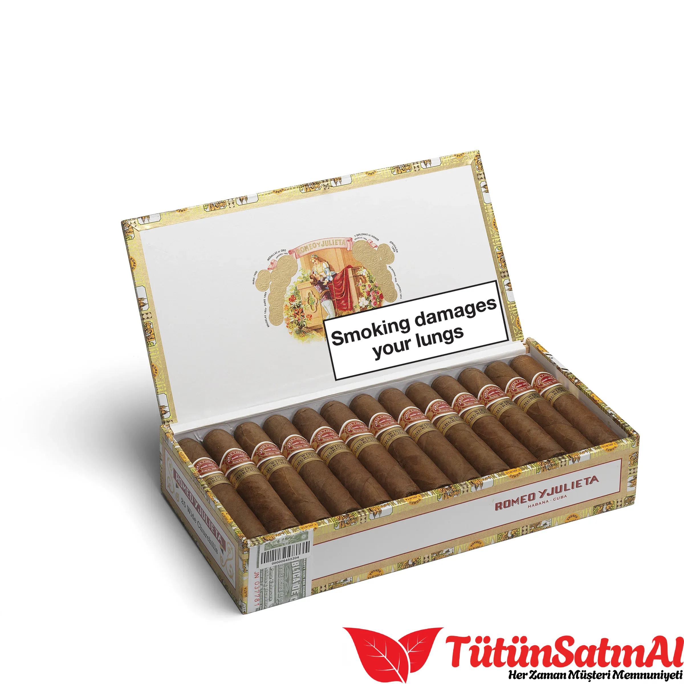 RomeoyJulietaWideChurchill25TPD2.webp Romeo y Julieta Wide Churchill 25's Puro - Görsel 1