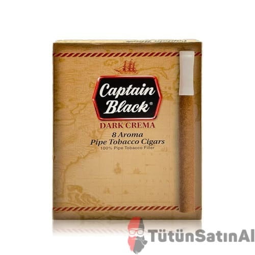 captain-black-dark-crema-cikolata-aromali-purojpgw1920q75.jpeg Captain Black Dark Crema Ağızlıklı Puro – Çikolata Aromalı – Pürüzsüz Çekim - Görsel 1