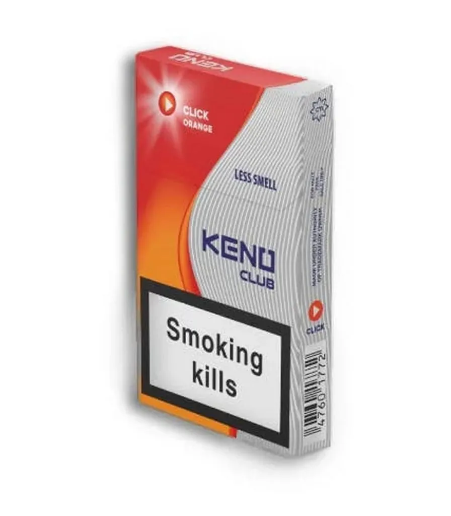 Keno Club Orange portakal aromalı sigara paketi