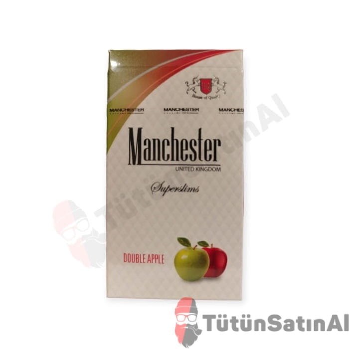 manchester-superslim-double-apple.jpg Manchester Superslims Double Apple – Elma Aromalı Sigara - Görsel 1